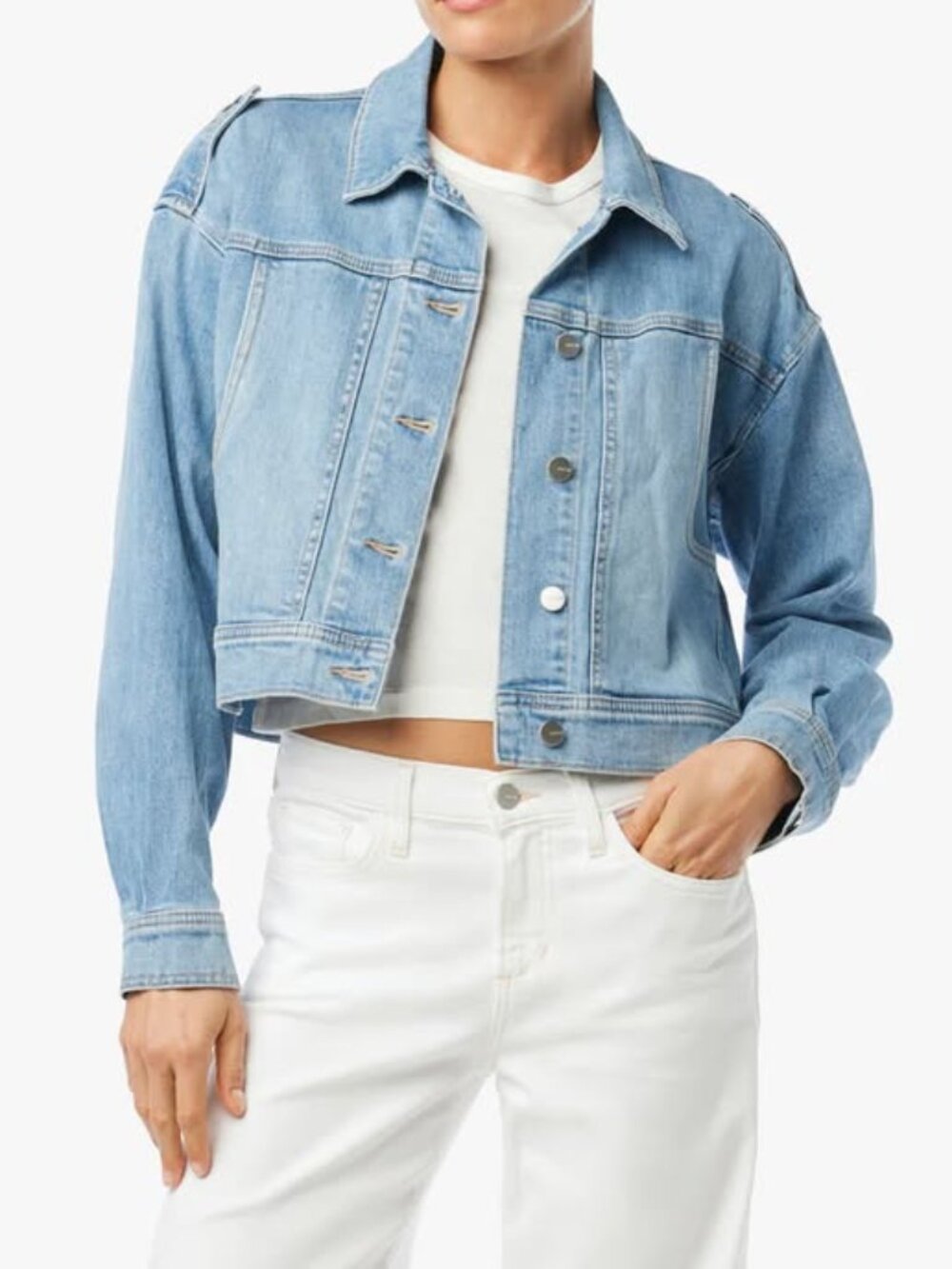 Women's Cappagallo Light Wash Denim Jacket Size 10